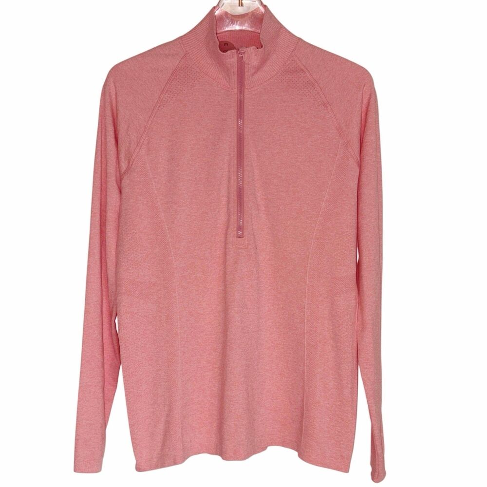 Calia Women's Medium 1/4 Zip Seamless Wicking Bubbly Pink UPF 50+ $79 Retail NWT
